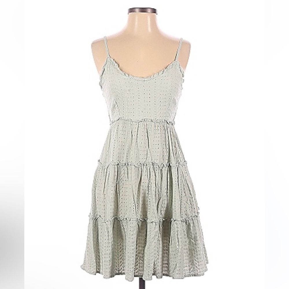 Sim & Sam Eyelet Tiered Ruffle Dress